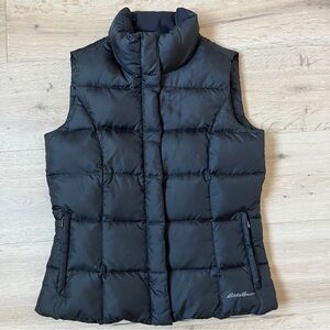 Eddie Bauer Black Goose Down Puffer Zip Vest Jacket Coat Women’s Sz M *K17